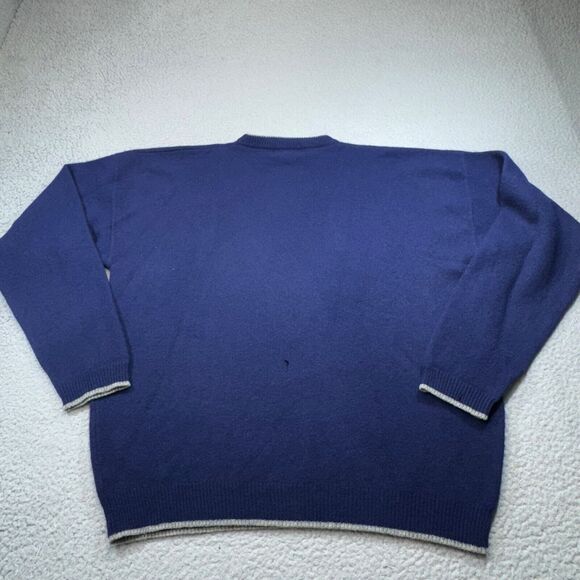 Vintage Abercrombie & Fitch Sweater Men Large Blue  Lambswool Country Crew 90s - Picture 2 of 13